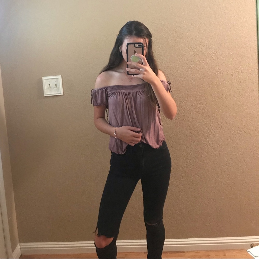 american eagle soft & sexy off the shoulder top